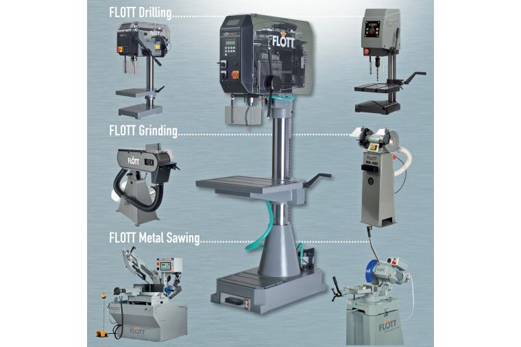 1) The range of Flott high specification equipment from Damar includes machines for drilling, sawing, grinding and sanding.